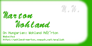 marton wohland business card